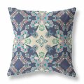 Homeroots 26 in. Diamond Star Indoor & Outdoor Zippered Throw Pillow Blue & Off-White 411158